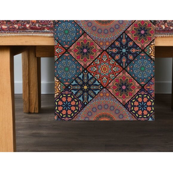 Boho Table Runner Bohemian Farmhouse Cottage Decor Dining Decorative Cloth 13x72 - Picture 2 of 6
